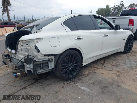 2019 Infiniti Q50 RED SPORT 400 with VIN JN1FV7AP3KM760521, listed as a IAAI auction lot 41469103 with 85,768 mi miles. Bid and sale history available at carsss.com. Image 4.