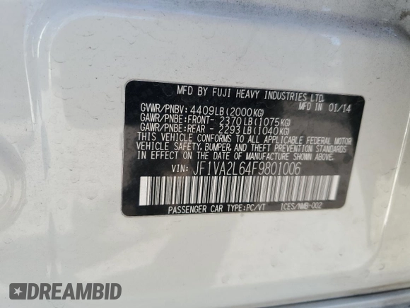 2015 Subaru WRX STI z VIN JF1VA2L64F9801006, wystawiony jako Copart lot #76352084 z przebiegiem 83 496 mil mil oraz Szkoda całkowita • Salvage title. Historia ofert i sprzedaży dostępna na DreamBid. Obrazek 14.