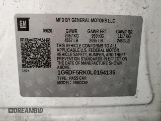 2020 Cadillac CT4 Premium Luxury with VIN 1G6DF5RK0L0154135, listed as a Copart auction lot 87007724 with 42,762 mi miles and Salvage Title. Bid and sale history available at carsss.com. Image 13.