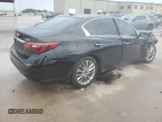 2020 Infiniti Q50 Luxe with VIN JN1EV7AR0LM253719, listed as a Copart auction lot 70259344 with 50,958 mi miles and Salvage title. Bid and sale history available at DreamBid. Image 3.