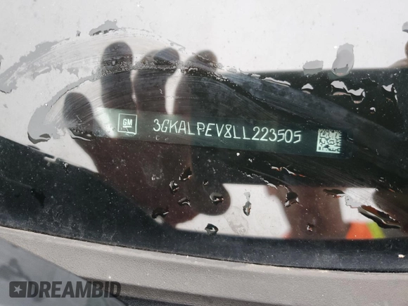 2020 GMC Terrain SLT with VIN 3GKALPEV8LL223505, listed as a Copart auction lot 56093415 with 62,132 mi miles and Salvage title. Bid and sale history available at DreamBid. Image 13.
