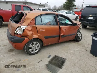 2009 Kia Rio LX with VIN KNADE243196548504, listed as a Copart auction lot 44073375 with 0 mi miles and Salvage Title. Bid and sale history available at carsss.com. Image 3.