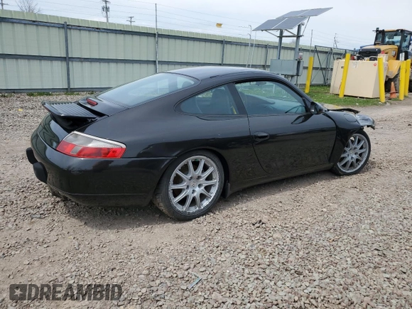 2001 Porsche 911 Carrera with VIN WP0AA29951S623229, listed as a Copart auction lot 55131005 with 122,705 mi miles and Salvage Title. Bid and sale history available at carsss.com. Image 3.