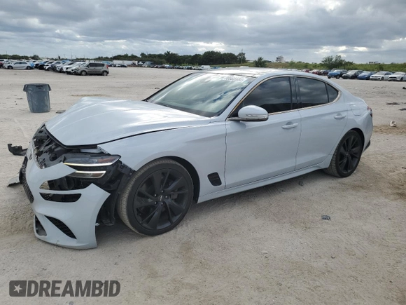 2022 Genesis G70 3.3T с VIN KMTG54TE4NU103180, выставлен на аукционе Copart как лот 80885684 с пробегом 34 852 миль миль и Списание • Salvage title. История ставок и продаж доступна на DreamBid. Изображение 1.