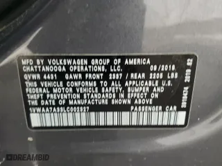 2020 Volkswagen Passat 2.0T S with VIN 1VWAA7A33LC002327, listed as a Copart auction lot 41727725 with 23,358 mi miles and Salvage Title. Bid and sale history available at carsss.com. Image 12.