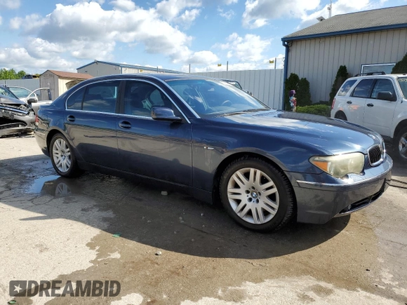 2003 BMW 7 Series 745Li with VIN WBAGN63433DR16621, listed as a Copart auction lot 53886355 with 122,775 mi miles and Non repairable. Bid and sale history available at DreamBid. Image 4.