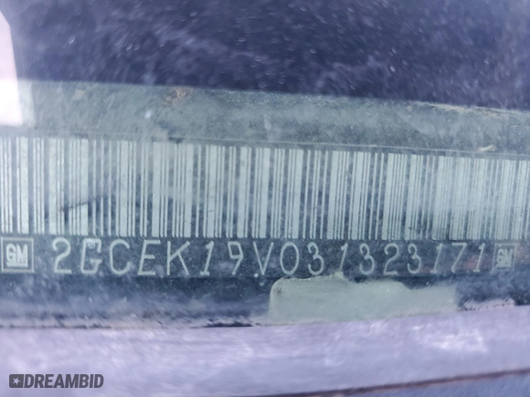2003 Chevrolet Silverado 1500 LS with VIN 2GCEK19V031323171, listed as a Copart auction lot 43820975 with 0 mi miles and Salvage Title. Bid and sale history available at carsss.com. Image 14.