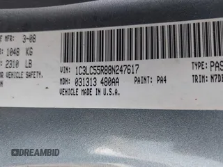 2008 Chrysler Sebring Touring with VIN 1C3LC55R88N247617, listed as a IAAI auction lot 41769272 with 144,380 mi miles and . Bid and sale history available at DreamBid. Image 9.