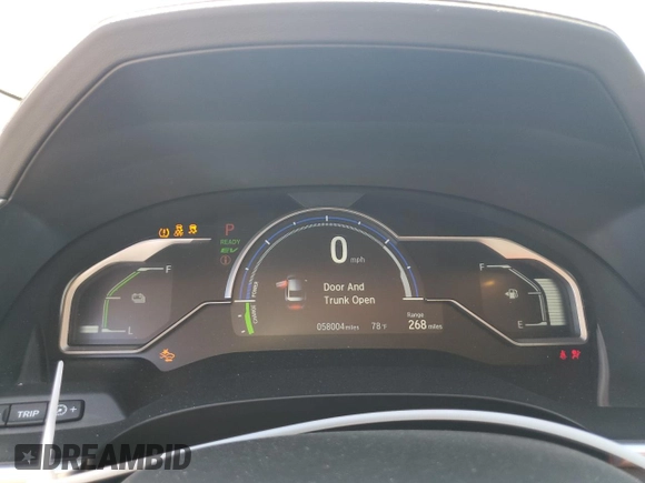 2018 Honda Clarity Plug-In Hybrid with VIN JHMZC5F17JC023527, listed as a Copart auction lot 66971034 with 58,004 mi miles and Salvage Title. Bid and sale history available at carsss.com. Image 9.
