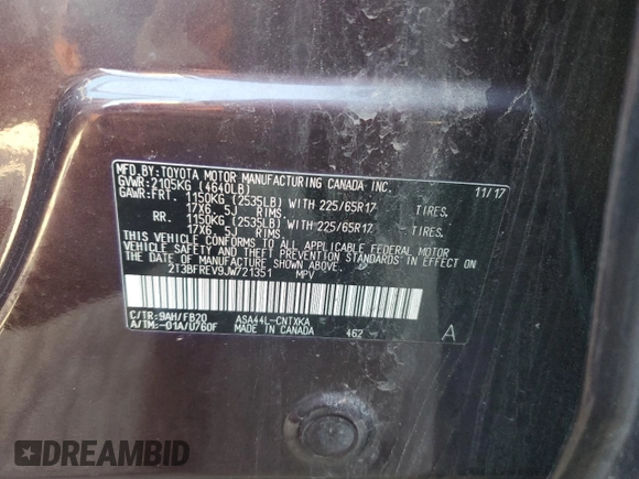 2018 Toyota RAV4 LE with VIN 2T3BFREV9JW721351, listed as a Copart auction lot 51282075 with 118,240 mi miles and Salvage Title. Bid and sale history available at DreamBid. Image 15.