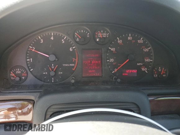 1999 Audi A4 with VIN WAUED28D1XA317865, listed as a Copart auction lot 63471495 with 123,492 mi miles and Clean title. Bid and sale history available at DreamBid. Image 9.