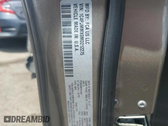 2021 Jeep Cherokee Latitude Lux с VIN 1C4PJMMX0MD212275, выставлен на аукционе Copart как лот 63620815 с пробегом 29 884 миль миль и Списание • Salvage title. История ставок и продаж доступна на DreamBid. Изображение 14.