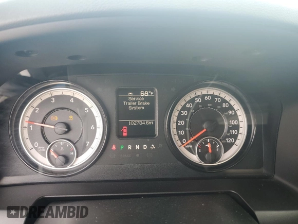 2018 Ram 1500 Express with VIN 1C6RR7KT4JS138957, listed as a Copart auction lot 47452195 with 102,734 mi miles and Salvage title. Bid and sale history available at DreamBid. Image 9.