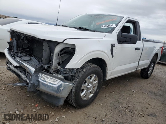 2021 Ford F-150 XL with VIN 1FTMF1EP8MKE68354, listed as a Copart auction lot 84733944 with 97,313 mi miles and Salvage title. Bid and sale history available at DreamBid. Image 1.