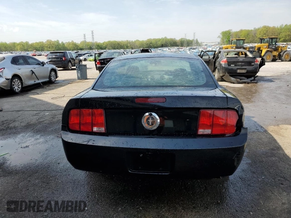 2005 Ford Mustang Deluxe with VIN 1ZVHT80N755201499, listed as a Copart auction lot 52082585 with 203,854 mi miles and Salvage Title. Bid and sale history available at carsss.com. Image 6.
