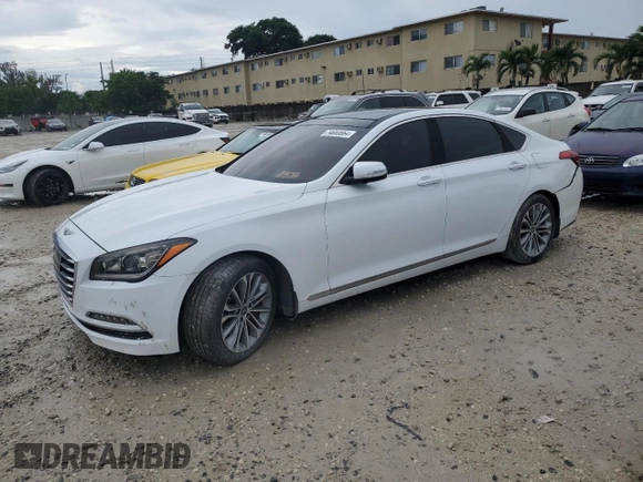 2017 Genesis G80 3.8L with VIN KMHGN4JE3HU172234, listed as a Copart auction lot 74680664 with 101,375 mi miles and Salvage Title. Bid and sale history available at carsss.com. Image 1.