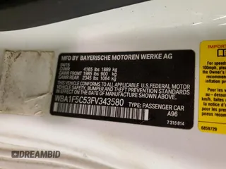 2015 BMW 2 Series 228i with VIN WBA1F5C53FV343580, listed as a Copart auction lot 84035754 with 63,537 mi miles and Salvage Title. Bid and sale history available at carsss.com. Image 14.