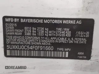 2015 BMW X6 sDrive35i z VIN 5UXKU0C54F0F91660, wystawiony jako IAAI lot #42375390 z przebiegiem 150 209 mil mil oraz . Historia ofert i sprzedaży dostępna na DreamBid. Obrazek 9.