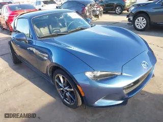 2018 Mazda MX-5 Miata RF Grand Touring with VIN JM1NDAM74J0205068, listed as a IAAI auction lot 41242288 with 42,829 mi miles. Bid and sale history available at carsss.com. Image 1.