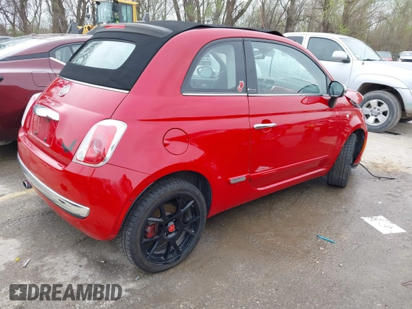 2013 FIAT 500 Lounge with VIN 3C3CFFER8DT677980, listed as a IAAI auction lot 41914691 with 95,830 mi miles and . Bid and sale history available at DreamBid. Image 4.
