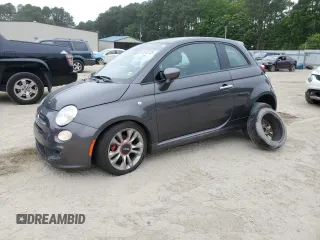 2015 FIAT 500 Sport with VIN 3C3CFFBR0FT755871, listed as a Copart auction lot 62342105 with 76,514 mi miles and Salvage title. Bid and sale history available at DreamBid. Image 1.