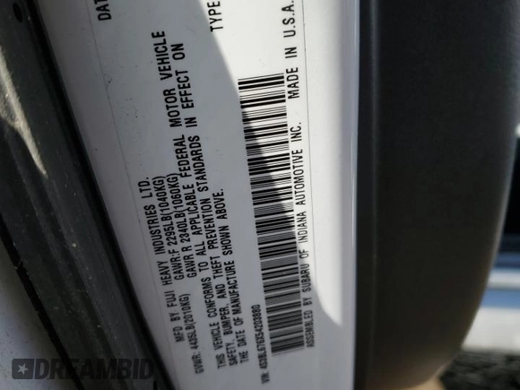 2005 Subaru Legacy GT Limited z VIN 4S3BL676X54203880, wystawiony jako Copart lot #43177095 z przebiegiem 85 697 mil mil oraz Szkoda całkowita • Salvage title. Historia ofert i sprzedaży dostępna na DreamBid. Obrazek 13.