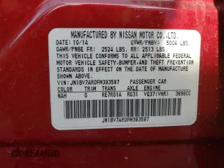 2015 Infiniti Q50 with VIN JN1BV7AR0FM393597, listed as a Copart auction lot 42804395 with 107,084 mi miles and Salvage Title. Bid and sale history available at carsss.com. Image 12.