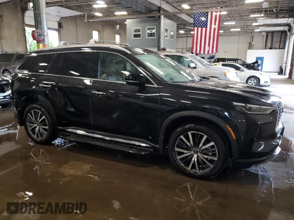 2023 Infiniti QX60 Sensory with VIN 5N1DL1GSXPC353775, listed as a Copart auction lot 63658175 with 24,658 mi miles and Salvage title. Bid and sale history available at DreamBid. Image 4.
