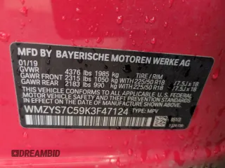 2019 MINI Countryman Cooper z VIN WMZYS7C59K3F47124, wystawiony jako Copart lot #50420185 z przebiegiem 44 932 mil mil oraz Szkoda całkowita • Salvage title. Historia ofert i sprzedaży dostępna na DreamBid. Obrazek 13.