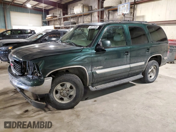 2001 GMC Yukon SLT with VIN 1GKEK13T61J193671, listed as a Copart auction lot 43572535 with 212,529 mi miles and Salvage Title. Bid and sale history available at carsss.com. Image 1.
