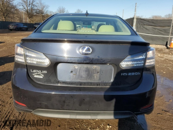 2010 Lexus HS 250h with VIN JTHBB1BA6A2020658, listed as a Copart auction lot 89001325 with 164,075 mi miles and Salvage Title. Bid and sale history available at DreamBid. Image 6.