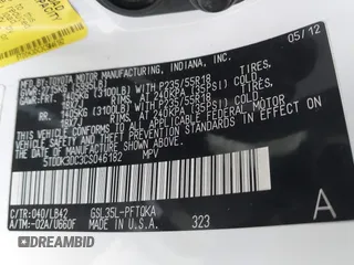 2012 Toyota Sienna XLE with VIN 5TDDK3DC3CS046182, listed as a IAAI auction lot 41387074 with 161,348 mi miles. Bid and sale history available at carsss.com. Image 9.