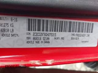 2016 Dodge Challenger R/T Plus с VIN 2C3CDZBT6GH275315, выставлен на аукционе IAAI как лот 41937610 с пробегом 83 416 миль миль и . История ставок и продаж доступна на DreamBid. Изображение 9.