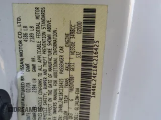 2008 Nissan Altima 3.5 SE with VIN 1N4BL24E18C216425, listed as a Copart auction lot 48323005 with 202,642 mi miles and Salvage Title. Bid and sale history available at carsss.com. Image 13.