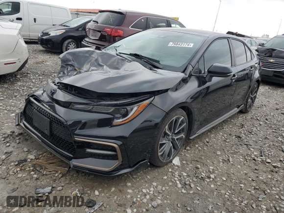 2021 Toyota Corolla SE with VIN 5YFM4MCE0MP077175, listed as a Copart auction lot 79843174 with 32,017 mi miles and Salvage Title. Bid and sale history available at carsss.com. Image 1.