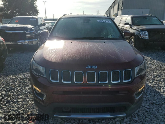 2020 Jeep Compass Limited with VIN 3C4NJDCB7LT251337, listed as a Copart auction lot 53701215 with 56,965 mi miles and Salvage Title. Bid and sale history available at carsss.com. Image 5.