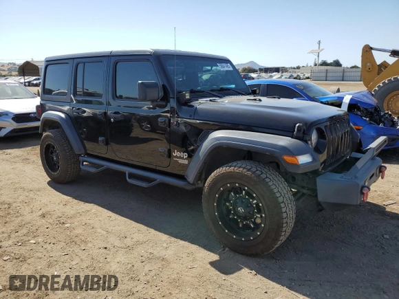 2018 Jeep Wrangler Unlimited Sport S with VIN 1C4HJXDG6JW145865, listed as a Copart auction lot 59041465 with 93,513 mi miles and Salvage title. Bid and sale history available at DreamBid. Image 4.