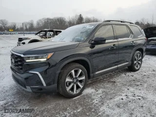 2025 Honda Pilot Touring with VIN 5FNYG1H74SB038566, listed as a Copart auction lot 46114605 with 7,863 mi miles and Salvage Title. Bid and sale history available at carsss.com. Image 1.