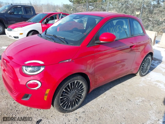 2024 FIAT 500e INSPI(RED) with VIN ZFAFFAA46RX213143, listed as a IAAI auction lot 41101312 with 4,254 mi miles. Bid and sale history available at carsss.com. Image 17.