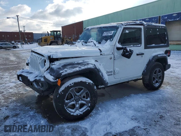 2018 Jeep Wrangler Sport with VIN 1C4GJXAG7JW188322, listed as a Copart auction lot 87352914 with 101,964 mi miles and Salvage Title. Bid and sale history available at carsss.com. Image 1.