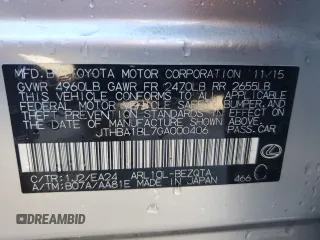 2016 Lexus GS 200t with VIN JTHBA1BL7GA000406, listed as a Copart auction lot 80302694 with 82,820 mi miles and Salvage title. Bid and sale history available at DreamBid. Image 13.