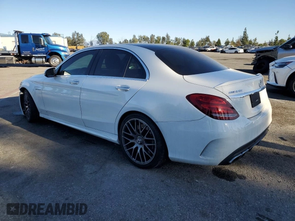 2017 Mercedes-Benz C 63 AMG with VIN 55SWF8GB0HU194099, listed as a Copart auction lot 84697274 with 79,948 mi miles and Salvage title. Bid and sale history available at DreamBid. Image 2.