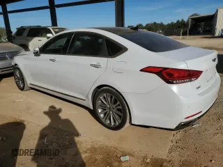 2017 Genesis G80 3.8L with VIN KMHGN4JE6HU177749, listed as a Copart auction lot 80256434 with 90,191 mi miles and Salvage Title. Bid and sale history available at carsss.com. Image 2.