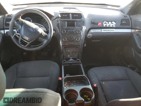 2016 Ford Utility Police Interceptor with VIN 1FM5K8AR4GGC07998, listed as a Copart auction lot 81365434 with 0 mi miles and Salvage Title. Bid and sale history available at carsss.com. Image 8.