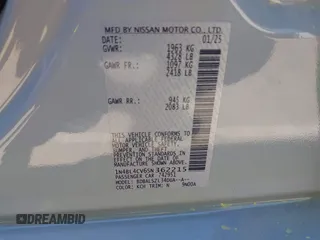 2025 Nissan Altima SR with VIN 1N4BL4CV6SN362215, listed as a IAAI auction lot 42057026 with 3,467 mi miles and . Bid and sale history available at DreamBid. Image 9.