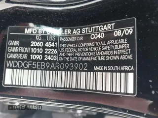 2010 Mercedes-Benz C-Class C 300 Sport with VIN WDDGF5EB9AR093902, listed as a IAAI auction lot 41789020 with 173,459 mi miles. Bid and sale history available at carsss.com. Image 9.
