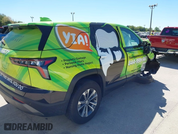 2025 Chevrolet Equinox FWD LT with VIN 3GNAXHEGXSL132345, listed as a IAAI auction lot 41822151 with 13,743 mi miles and . Bid and sale history available at DreamBid. Image 4.