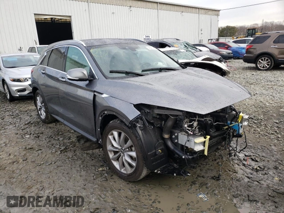 2021 Infiniti QX50 LUXE with VIN 3PCAJ5BB2MF112867, listed as a Copart auction lot 43270943 with 14,935 mi miles. Bid and sale history available at carsss.com. Image 4.