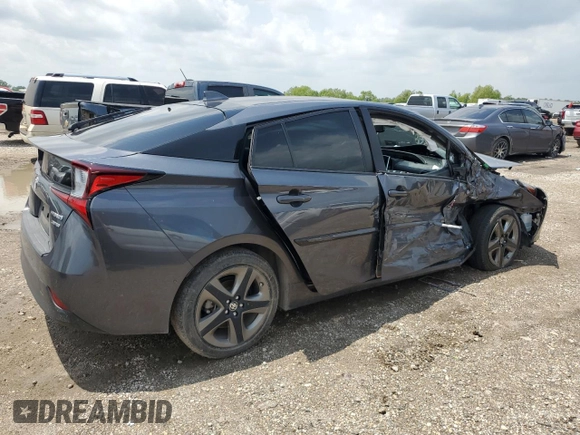 2020 Toyota Prius L Eco with VIN JTDKARFU7L3103696, listed as a Copart auction lot 54130735 with 22,774 mi miles and Salvage Title. Bid and sale history available at DreamBid. Image 3.