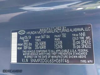 2025 Hyundai Santa Fe SEL with VIN 5NMP2DGL6SH069746, listed as a IAAI auction lot 40899755 with 2,085 mi miles. Bid and sale history available at carsss.com. Image 9.